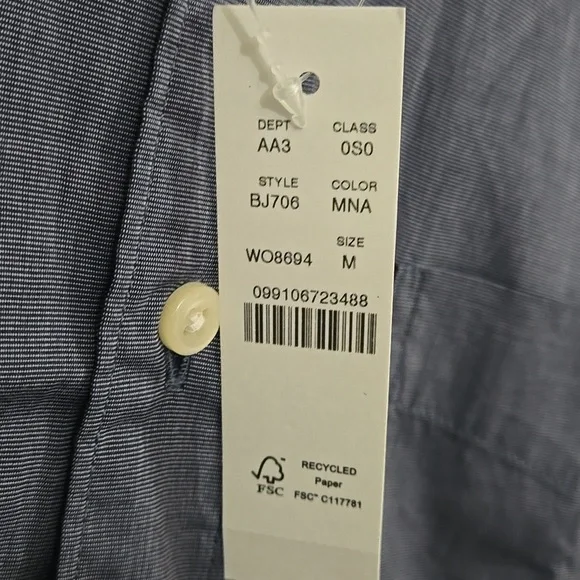 NWT J. Crew Button Down! Secret Wash! Size Medium ! - Picture 2 of 3